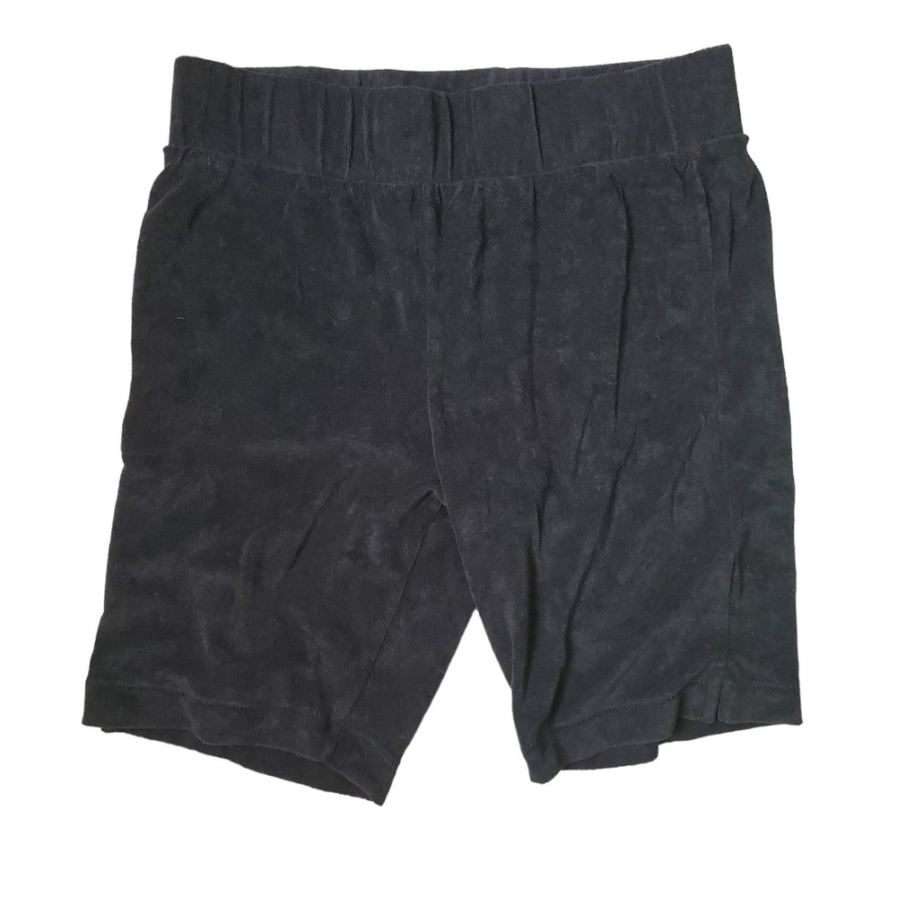 GOLDIE Lewinter Micro Terry Pima Cotton Bike Shorts Lounge Shorts Black Sz XS